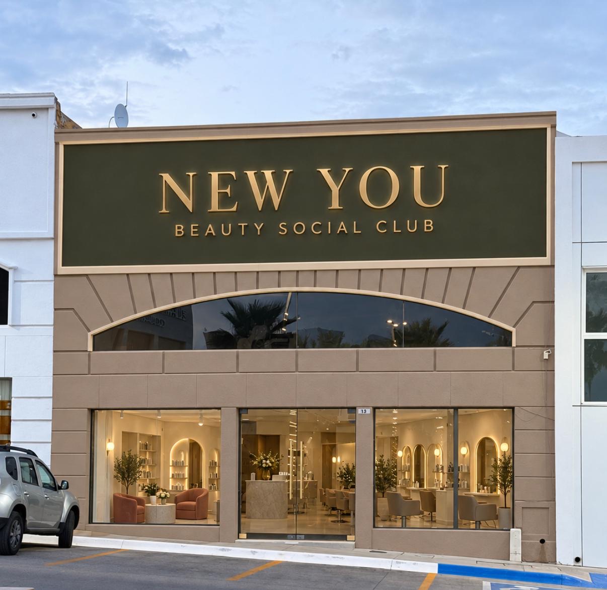 Concept view of the New You Social Beauty Club façade